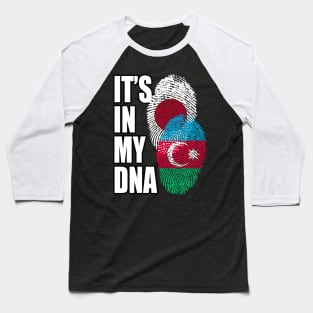 Azerbaijani And Japanese Mix Heritage DNA Flag Baseball T-Shirt